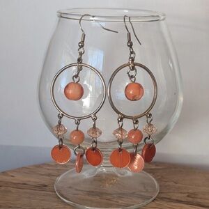 Bead and Shell Dangle Earrings
